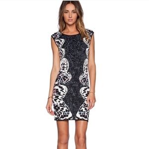 BCBG Maxazria Audrie Butterfly Knit Jacquard Dress Sz S